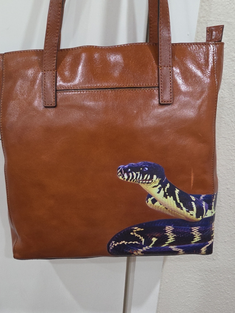 Patricia Nash Exclusive For ARC Leather Tote Bag with Snake Accent